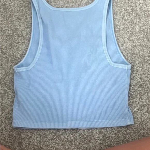 Aeropostale Sky Blue Ribbed Crop Top - Picture 2 of 2